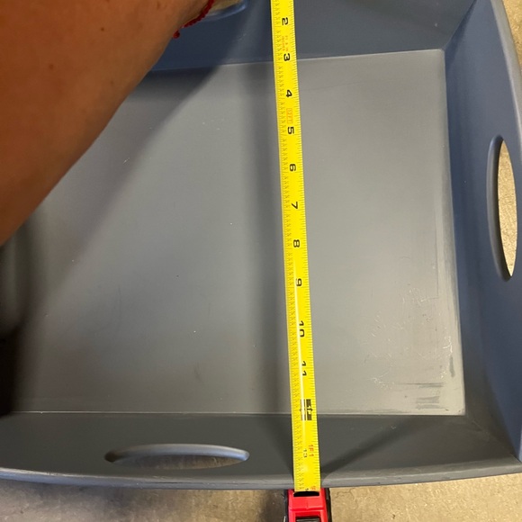 Gray Wood Modern Serveware Tray with Raised Edges - Picture 3 of 5